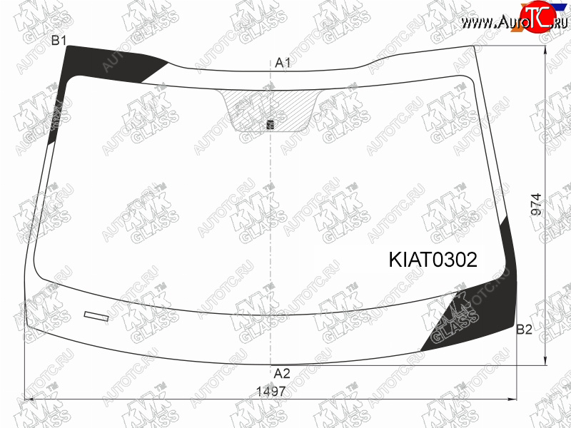6 299 р. Стекло лобовое KIA K5 20-                                                                            KMK KIAT0302  с доставкой в г. Вологда