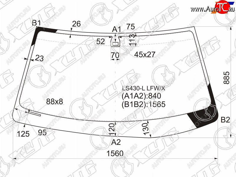 10 699 р. Стекло лобовое (Датчик дождя) XYG Lexus LS430 XF30 дорестайлинг (2000-2003)  с доставкой в г. Вологда