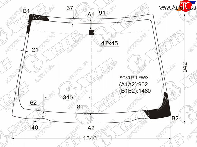 5 549 р. Стекло лобовое Toyota Vitz 10-20  Yaris 10-20 XYG SC30-P LFW/X  с доставкой в г. Вологда