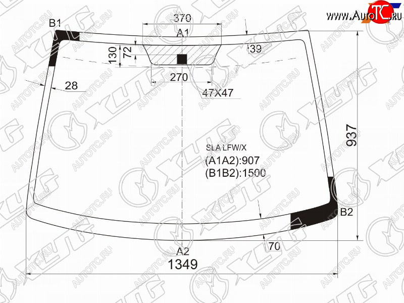 5 199 р. Стекло лобовое Honda Airwave 05-10  Partner 06-10 XYG SLA LFW/X  с доставкой в г. Вологда