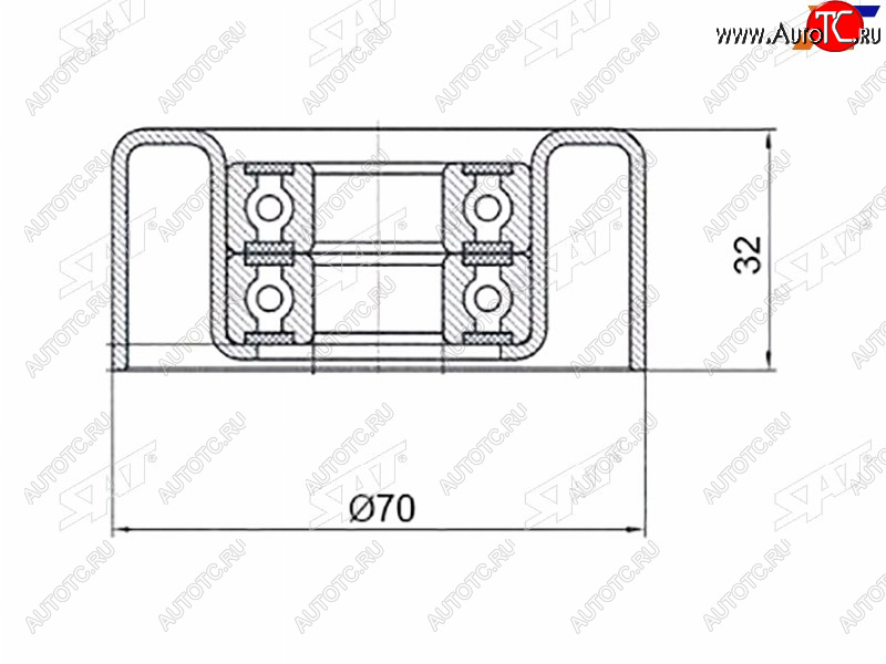 899 р. Ролик приводного ремня обводной NISSAN NAVARA 04-PATHFINDER 05- SAT ST-11927-ED320  с доставкой в г. Вологда