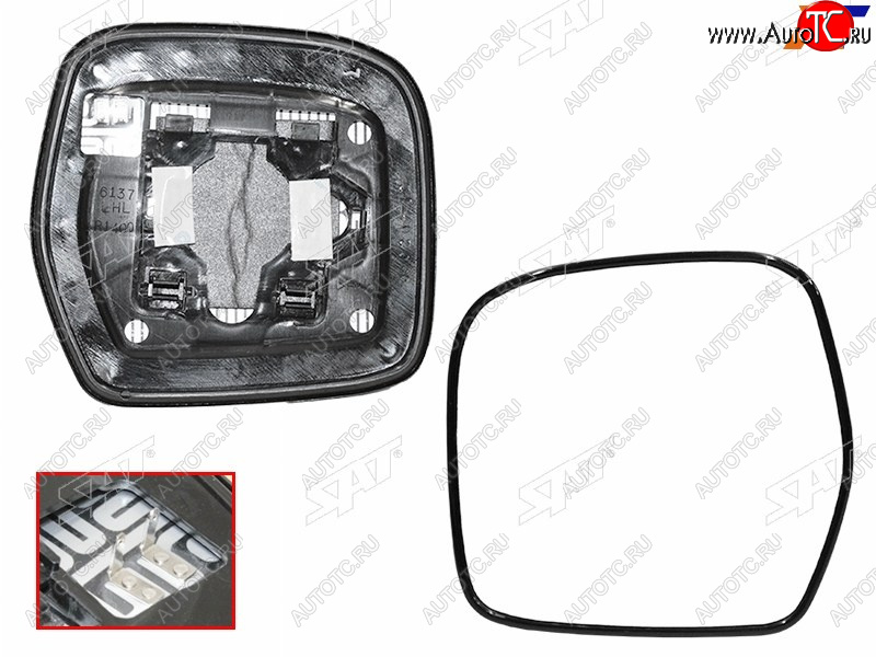 1 329 р. Полотно зеркала Toyota Land Cruiser (J100) 98-07 (Слева Обогрев) SAT ST-121-0121  с доставкой в г. Вологда