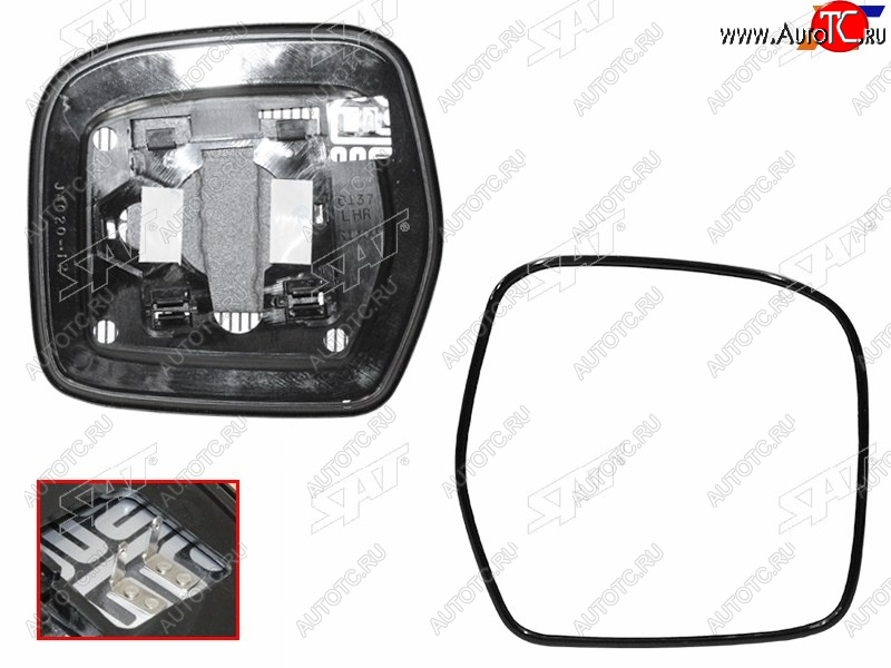 1 329 р. Полотно зеркала Toyota Land Cruiser (J100) 98-07 (Справа Обогрев) SAT ST-121-0122  с доставкой в г. Вологда