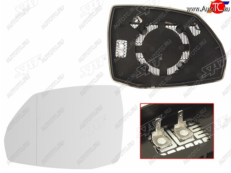 1 649 р. Полотно зеркала Audi Q5 16-20  Q7 15-19 (Слева Обогрев асферическое) SAT ST-121-0007  с доставкой в г. Вологда