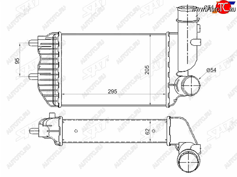 5 349 р. Интеркулер CITROEN JUMPERFIAT DUCATOPEUGEOT BOXER 94-06 SAT ST-1307012080  с доставкой в г. Вологда