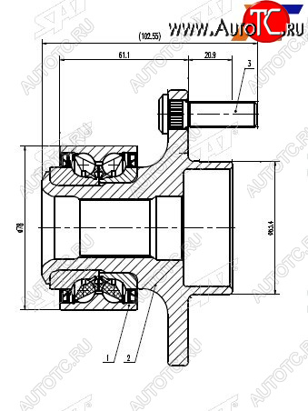 2 289 р. Ступичный узел перед FORD C-MAXFOCUS II 03- SAT ST-1471854  с доставкой в г. Вологда