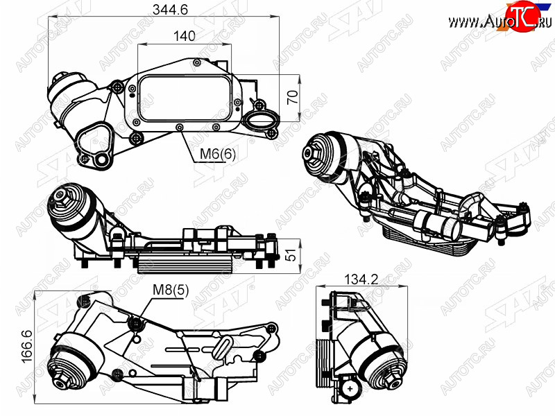 3 899 р. Радиатор масляный в сборе CHEVROLET CRUZE 09-OPEL ASTRA J 10-MOKKA 12- SAT ST-205-0001  с доставкой в г. Вологда
