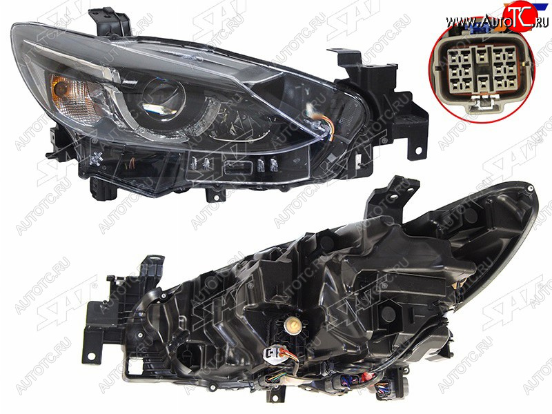 17 499 р. Фара правая (LED) SAT Mazda 6 GJ 1-ый рестайлинг седан (2015-2018)  с доставкой в г. Вологда