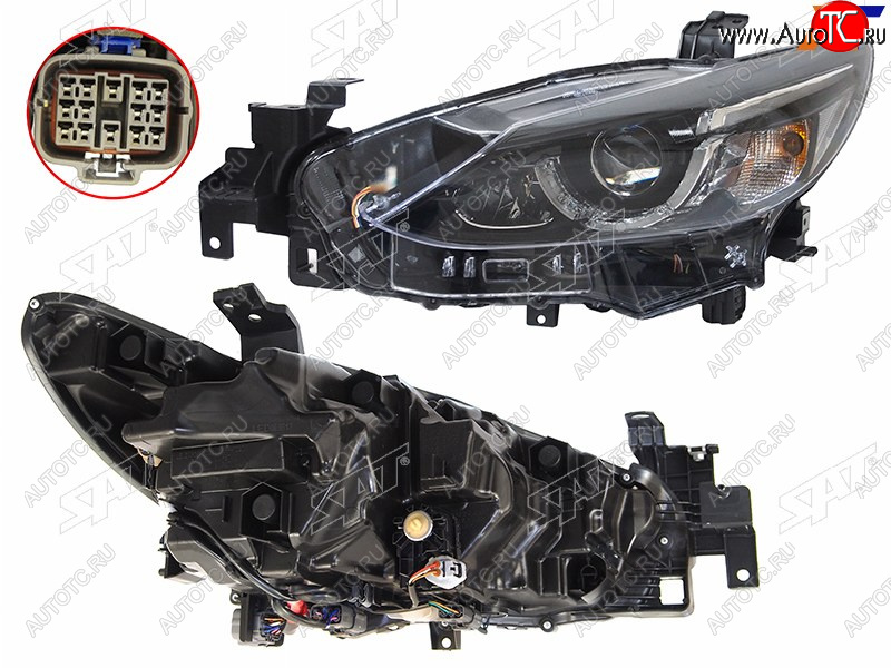 17 499 р. Фара левая (LED) SAT Mazda 6 GJ 1-ый рестайлинг седан (2015-2018)  с доставкой в г. Вологда