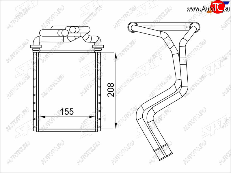 4 399 р. Радиатор отопителя салона TOYOTA SIENNA 06-10 SAT ST-87-0046  с доставкой в г. Вологда