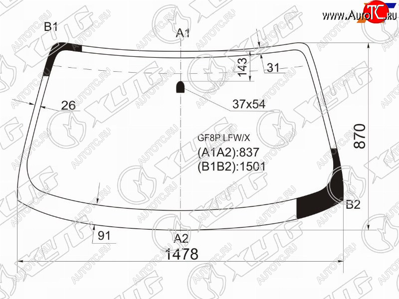 5 449 р. Стекло лобовое Mazda 626 97-02  Capella 97-02 XYG GF8P LFW/X  с доставкой в г. Вологда