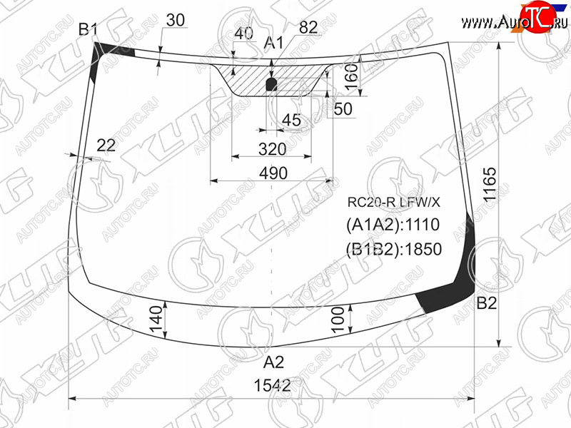 10 899 р. Стекло лобовое Toyota Alphard (H10) 02-08 XYG RC20-R LFW/X  с доставкой в г. Вологда