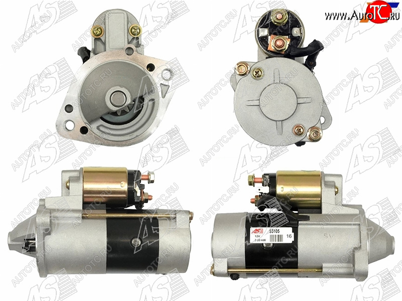20 999 р. Стартер Mitsubishi Galant 83-86  L200 96-16  Lancer 88-91  Pajero Sport 08-17 (2,2 kW Z=10)      AS-PL S5105  с доставкой в г. Вологда