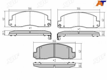 1 359 р. Колодки тормозные перед FL-FR SAT  Toyota Dyna  XZU (2002-2006) бортовой грузовик рестайлинг  с доставкой в г. Вологда. Увеличить фотографию 2