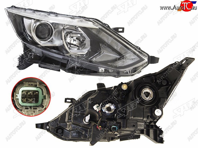 10 699 р. Фара правая (диодная полоса) SAT Nissan Qashqai 2 J11 дорестайлинг (2013-2019)  с доставкой в г. Вологда