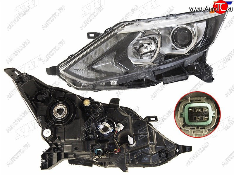 10 699 р. Фара левая (диодная полоса) SAT Nissan Qashqai 2 J11 дорестайлинг (2013-2019)  с доставкой в г. Вологда