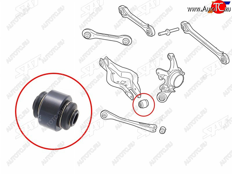 689 р. Сайлентблок задней цапфы BMW1 E8# 03-12BMW2 12-BMW3 E9# 04-13BMW4 F8# 13-X1 E84 08-15X3 F25 09- SAT ST-33326775552  с доставкой в г. Вологда