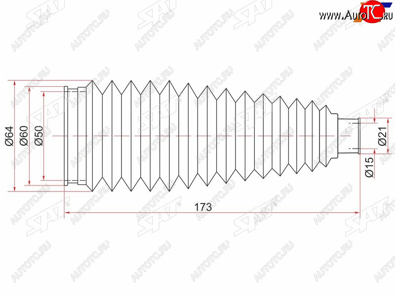 429 р. Пыльник рулевой рейки TOYOTA ALLIONPREMIOISIS 07-IPSUMNOAHVOXY 01- LH=RH SAT ST-45535-44010  с доставкой в г. Вологда