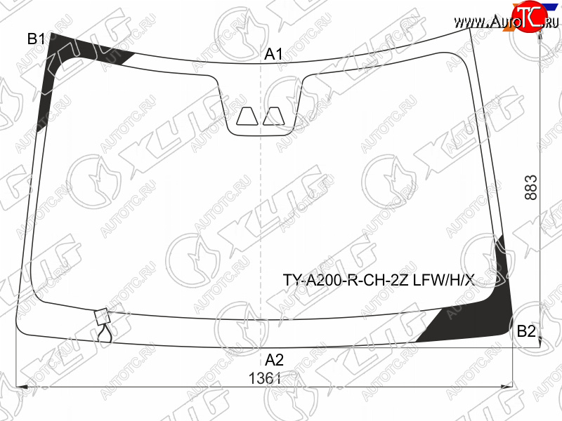 10 499 р. Стекло лобовое с обогревом щеток + 2 камеры TOYOTA RAIZE 19-  DAIHATSU ROCKY 19-                    XYG TY-A200-R-CH-2Z LFW/H/X  с доставкой в г. Вологда