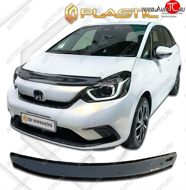 1 839 р. Дефлектор капота CA-Plastic  Honda Fit  4 GR (2019-2022) дорестайлинг (classic черный, без надписи)  с доставкой в г. Вологда