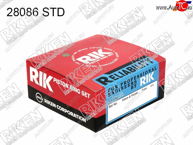 2 999 р. Кольца поршневые (комплект) STD TOYOTA CAMRYAVENSISIPSUM 2AZ-FE 05- RIKEN 28086 STD  с доставкой в г. Вологда