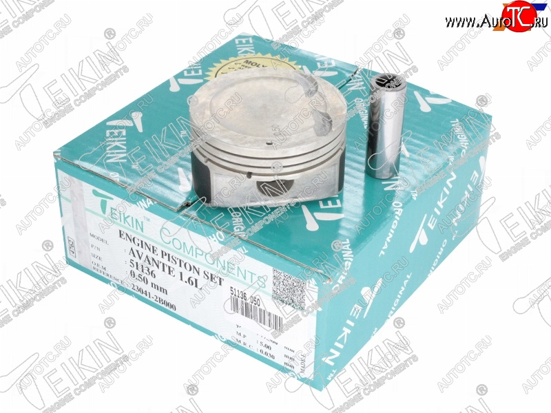 4 899 р. Поршни (к-т 4 шт) HYUNDAI SOLARISi20 KIA RIO G4FC 11- TEIKIN 51136 050  с доставкой в г. Вологда