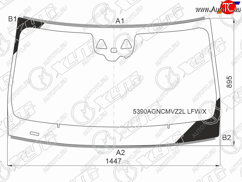 16 949 р. Стекло лобовое (Две камеры Датчик дождя Молдинг 4D SED) Mercedes-Benz CLS-Class 21- XYG 5390AGNCMVZ2L LFW/X  с доставкой в г. Вологда