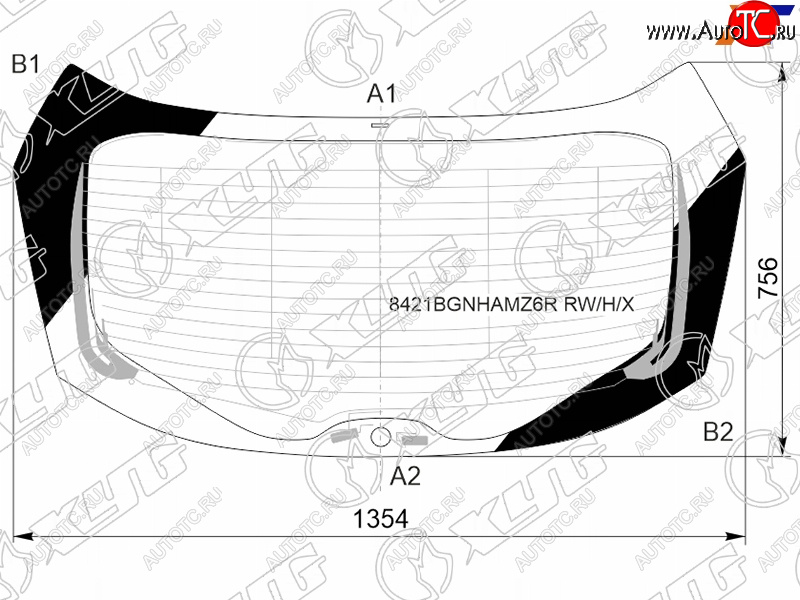 13 749 р. Стекло заднее (Цвет зеленый Обогрев Антенна Молдинг) Toyota C-HR 19-23 XYG 8421BGNHAMZ6R RW/H/X  с доставкой в г. Вологда