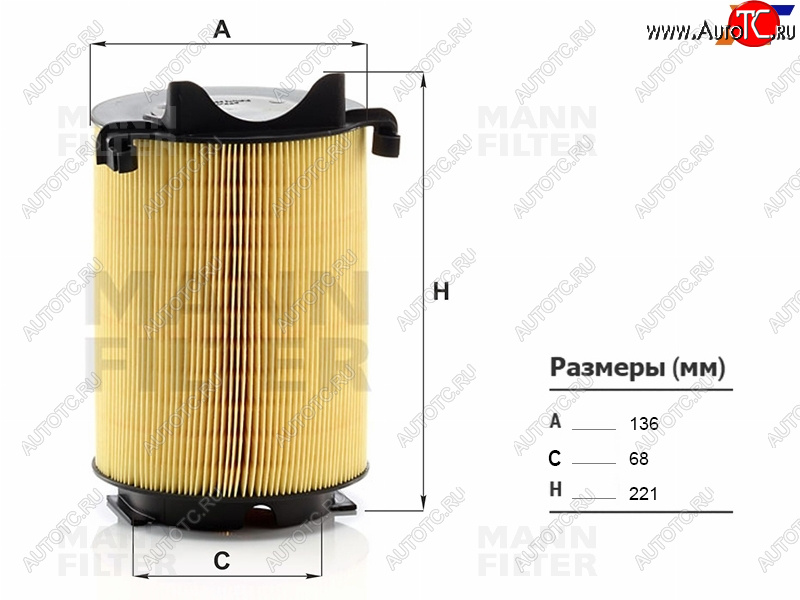 1 369 р. Фильтр воздушный MANN  Audi A3 ( 8PA хэтчбэк 5 дв.,  8P1 хэтчбэк 3 дв.,  8VS седан,  8VA хэтчбэк 5 дв.,  8V1,  8Y седан,  8Y хэтчбэк 5 дв.) (2003-2022), Skoda Octavia ( A5,  A7,  A8) (2004-2022), Volkswagen Passat  B6 (2005-2011)  с доставкой в г. Вологда