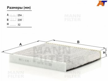 1 259 р. Фильтр салона AUDI A3 12-VW GOLF 13-SKODA OCTAVIA 13- угольный MANN CUK26009  с доставкой в г. Вологда. Увеличить фотографию 2