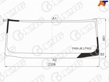 Стекло лобовое FAW J6P (CA3250) 08-  J6P (CA3310) 17- XYG FAW-J6 LFW/X