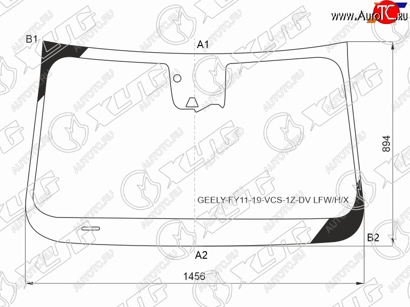 7 999 р. Стекло лобовое (Две камеры Датчик дождя) Geely Tugella 19-23 XYG GEELY-FY11-19-VCS-1Z-DV LFW/H/X  с доставкой в г. Вологда