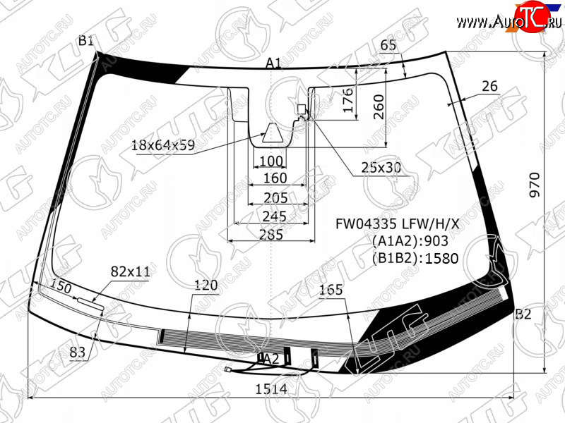 11 999 р. Стекло лобовое с обогревом щеток + дд + камера (панорамная крыша) LEXUS ES 15-18 XYG FW04335 LFW/H/X, fw04335lfwhx XYG FW04335 LFW/H/X  с доставкой в г. Вологда