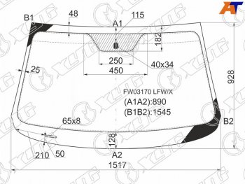 Стекло лобовое Kia Sorento 09-21 XYG FW03170 LFW/X