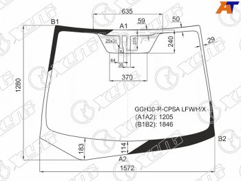 17 849 р. Стекло лобовое (Антенна Датчик дождя) Toyota Alphard (H30) 15-23                                    XYG GGH30-R-CPSA LFW/H/X  с доставкой в г. Вологда. Увеличить фотографию 2