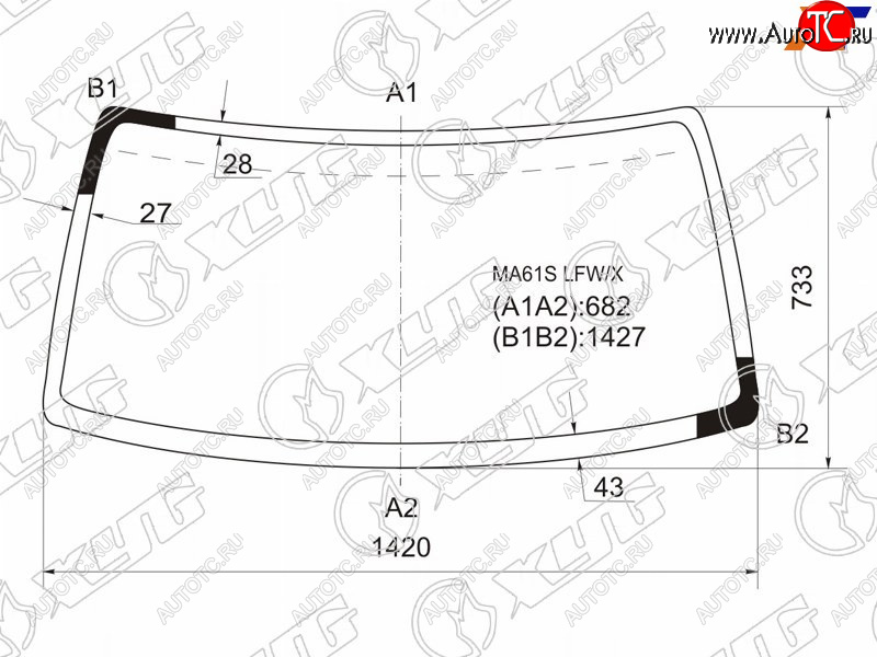 7 999 р. Стекло лобовое Suzuki Wagon R Wide 97-99 XYG MA61S LFW/X  с доставкой в г. Вологда