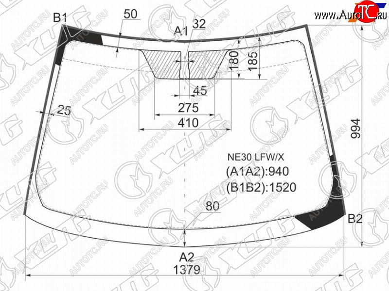 6 399 р. Стекло лобовое Toyota Auris 06-12  Blade 06-12 XYG NE30 LFW/X  с доставкой в г. Вологда