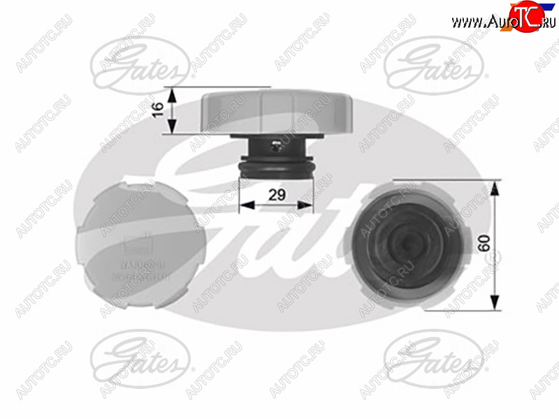 1 039 р. Крышка расширительного бачка OPEL ASTRA H GATES RC231  с доставкой в г. Вологда