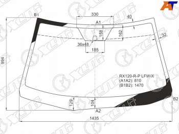 8 649 р. Стекло лобовое Toyota Mark X 04-09 XYG RX120-R-P LFW/X  с доставкой в г. Вологда. Увеличить фотографию 1