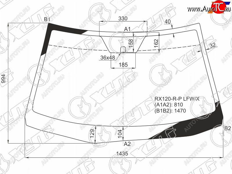 8 649 р. Стекло лобовое Toyota Mark X 04-09 XYG RX120-R-P LFW/X  с доставкой в г. Вологда