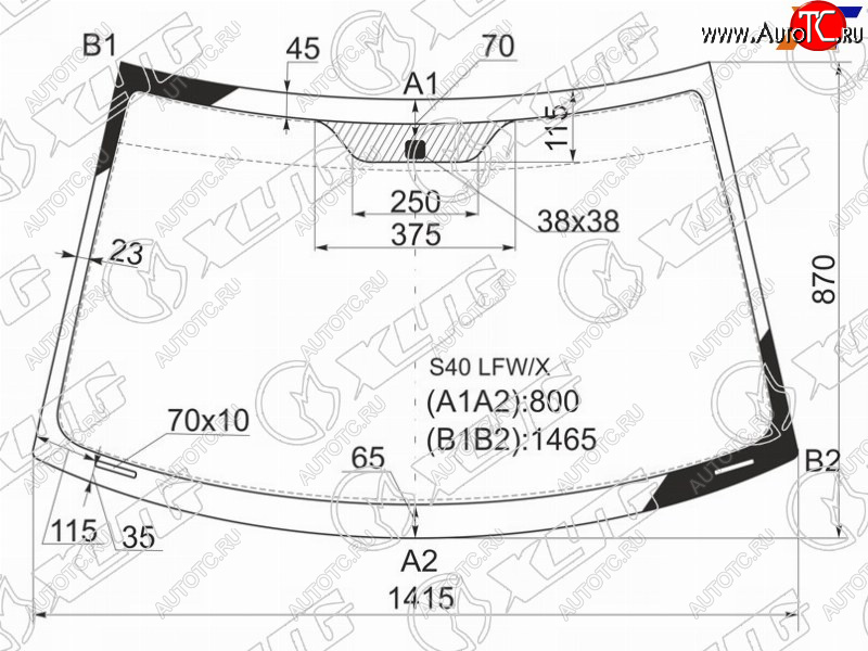 5 499 р. Стекло лобовое Volvo S40 95-04  V40 95-04 XYG S40 LFW/X  с доставкой в г. Вологда