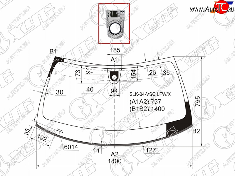 8 999 р. Стекло лобовое (Датчик дождя Молдинг 03.04-06.04) Mercedes-Benz SLK-Class 04-08 XYG SLK-04-VSC LFW/X  с доставкой в г. Вологда