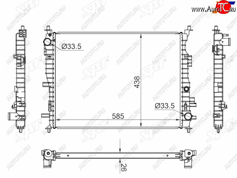 6 399 р. Радиатор охлаждающей жидкости SAT  JAC J7 лифтбэк (2020-2025)  с доставкой в г. Вологда