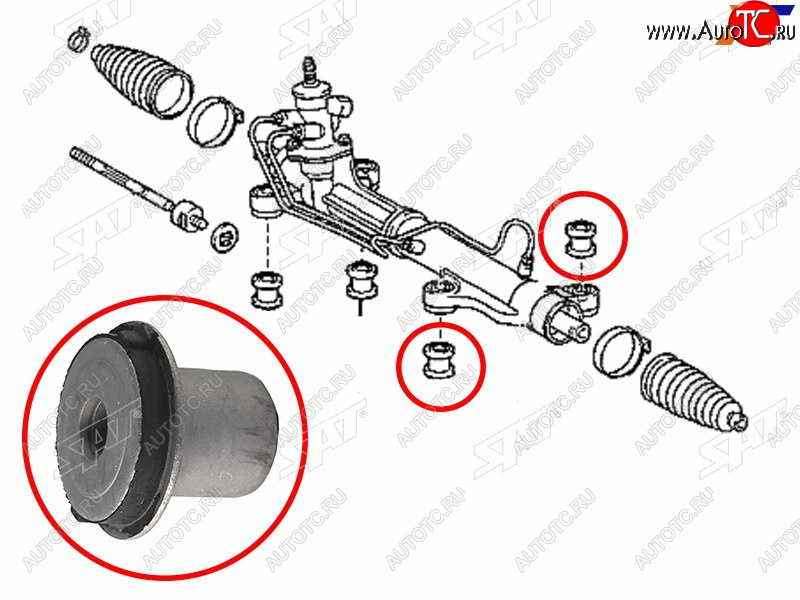 200 р. Втулка рулевой рейки Toyota Ipsum (ACM20) 01-09  Picnic 01-09 SAT ST-45516-44030  с доставкой в г. Вологда