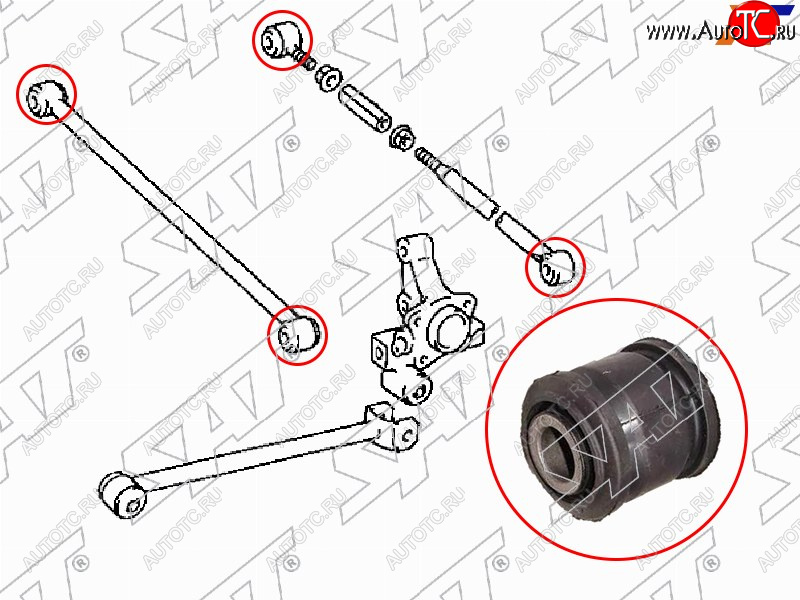 252 р. Сайлентблок заднего поперечного рычага TOYOTA CAMRYVISTA 90-94 SAT ST-48725-12200  с доставкой в г. Вологда