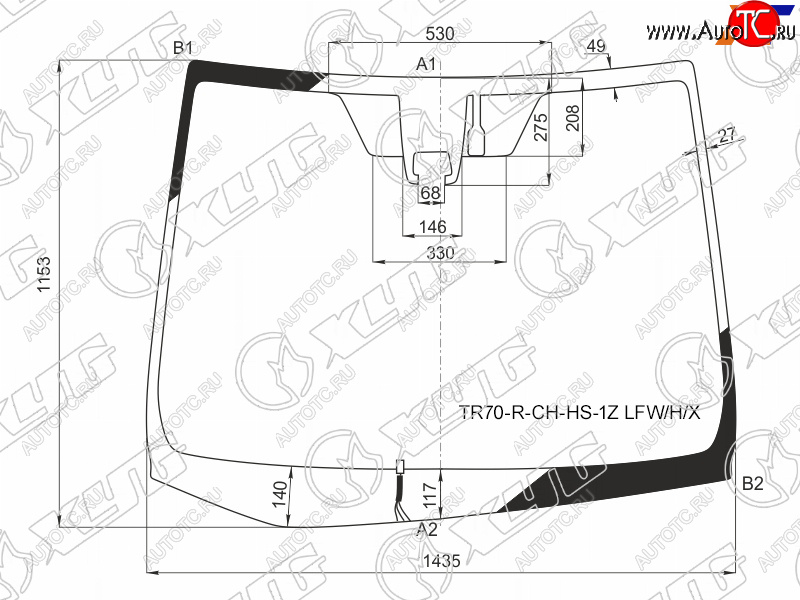 13 199 р. Стекло лобовое (Обогрев щеток Камера Место под датчик запотевания) Toyota Noah 14-17  Voxy 14-17 XYG TR70-R-CH-HS-1Z LFW/H/X  с доставкой в г. Вологда
