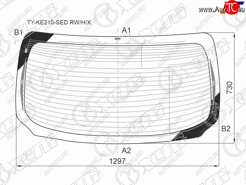 8 799 р. Стекло заднее (Цвет зеленый Обогрев Антенна 4D SED) Toyota Corolla (E210) 18- XYG TY-KE210-SED RW/H/X  с доставкой в г. Вологда