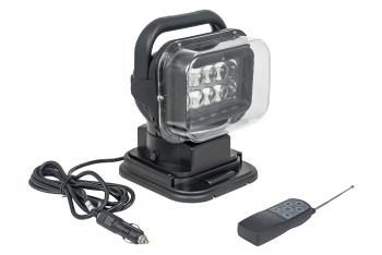 8 029 р. Фара-искатель 12V 50W LED с дистанционным управлением, черный (200х240х200мм) China ch001-bl  с доставкой в г. Вологда. Увеличить фотографию 1