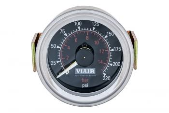 6 909 р. Манометр бортовой 2 стрелки 2" от 0 до 15 атм чёрный VIAIR 90080  с доставкой в г. Вологда. Увеличить фотографию 1