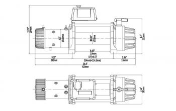 69 999 р. Лебёдка автомобильная электрическая 12V Runva 9500 lbs 4350 кг MAX влагозащищенная, стальной трос (228:1) RUNVA ewb9500maxs  с доставкой в г. Вологда. Увеличить фотографию 5